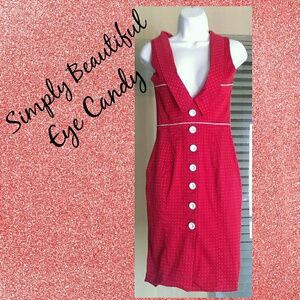 bebe Red Pok-A-DOT DRESS